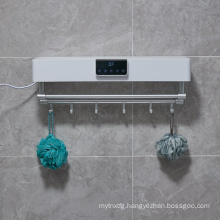 mini bathroom double electric heated UV disinfection towel drying rail with timer